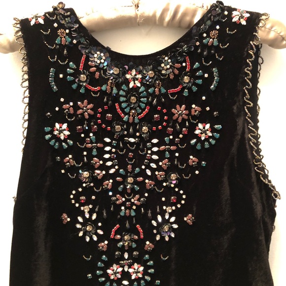 DRESS BLACK VELVET WITH RHINESTONE - Picture 5 of 7